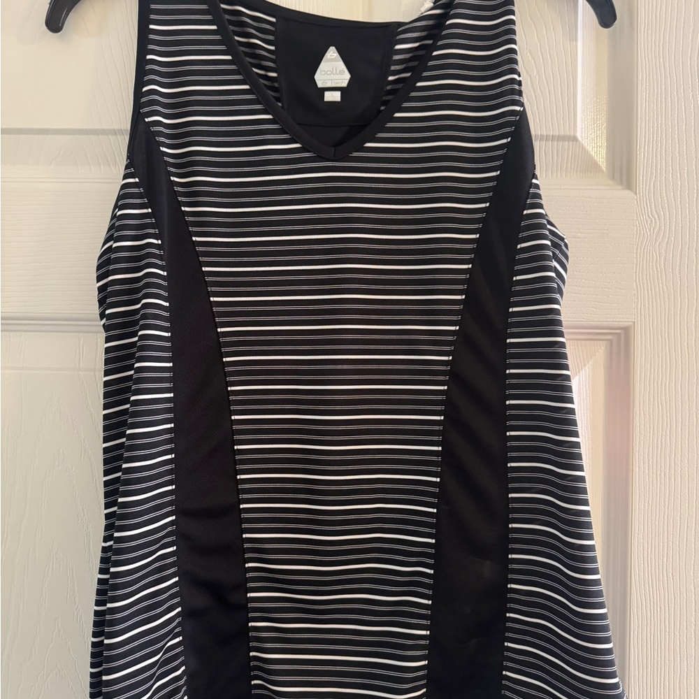Bolle Women's Black and White Striped athletic top